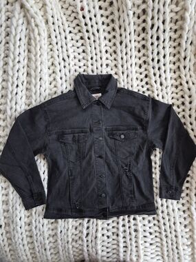 Royalty For Me Black Washed Denim Jacket